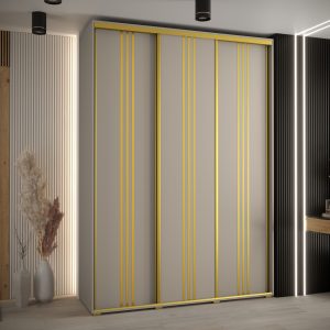 Szafa DAKOTA 6 170 45cm kolor kaszmir ze złotą listwa