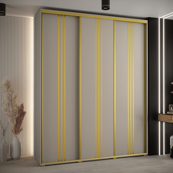 Szafa DAKOTA 6 200 45 cm kolor kaszmir ze złotą listwa