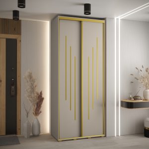 Szafa DAKOTA 8 100 45 cm kolor kaszmir ze złotą listwa