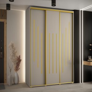 Szafa DAKOTA 8 150 45 cm kolor kaszmir ze złotą listwa