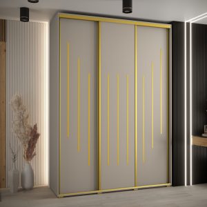 Szafa DAKOTA 8 170 45 cm kolor kaszmir ze złotą listwa
