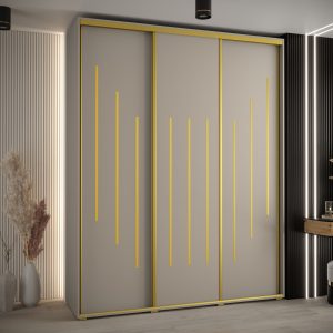 Szafa DAKOTA 8 200 45 cm kolor kaszmir ze złotą listwa