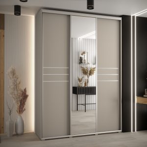 Szafa Dakota 11 180 45 cm korpus kaszmir fronty listwa srebrna