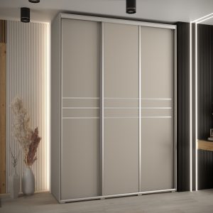 Szafa DAKOTA 10 170 głębokość 60 cm korpus kaszmir, fronty kaszmir srebrna listwa