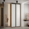 Szafa CANNES 1-100 45cm glębokości. Korpus dąb artisan, front biały listwa czarna