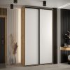 Szafa CANNES 1-130 45 czm głebokości. Korpus dąb artisan , fronty białe listwa czarna