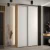 Szafa CANNES 1-130 45 czm głebokości. Korpus dąb artisan , fronty białe listwa srebrna