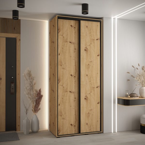 Szafa CANNES 1-110 45 czm głebokości. Korpus dąb artisan , fronty dąb artisan listwa czarna