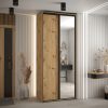 Szafa CANNES 3 -110 45 cm głebokość. Korpus dąb artisan front dąb artisan lustro i czarna listwa