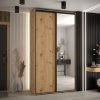 Szafa CANNES 3 -130 45 cm głebokość. Korpus dąb artisan, front dąb artisan ,lustro i czarna listwa