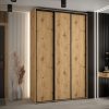 Szafa CANNES 1-150 45 cm głębokość. Korpus dąb artisan, Fronty dąb artisan listwa czarna