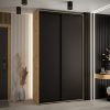 Szafa CANNES 1-140 45cm glebokość korpus dąb artisan , fronty czarne listwa czarna