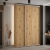 Szafa CANNES 1-150 45 cm głębokość. Korpus dąb artisan, Fronty dąb artisan listwa srebrna