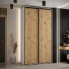 Szafa CANNES 1-130 45 czm głebokości. Korpus biały , fronty dąb artisan listwa czarna