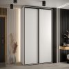 Szafa CANNES 1-140 45cm glebokość korpus biały , fronty białe listwa czarna