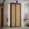 Szafa CANNES 1-110 45 czm głebokości. Korpus czarny , fronty dąb artisan listwa czarna