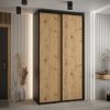 Szafa CANNES 1-130 45 czm głebokości. Korpus czarny , fronty dąb artisan listwa czarna