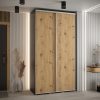 Szafa CANNES 1-130 45 czm głebokości. Korpus czarny , fronty dąb artisan listwa srebrna