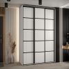 Szafa CANNES 4- 150 szerokość 45 cm. Korpus biały, front biały listwa czarna