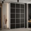 Szafa CANNES 4- 150 szerokość 45 cm. Korpus biały, front czarny listwa srebrna