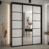 Szafa CANNES 5-190 szerokość 45 cm. Korpus czarny , front biały listwa czarna i lustro