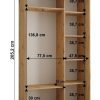 Wnętrze szafy 130 głebokośc 45 cm wysokośc 205
