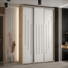 Szafa CANNES 8-150 szerokość 45cm korpus biały Front dąb artisan listwa srebrna