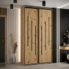Szafa CANNES 8-130 szerokość 45cm korpus biały Front dąb artisan listwa czarna