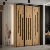 Szafa CANNES 8-150 szerokość 45cm korpus biały Front dąb artisan listwa czarna