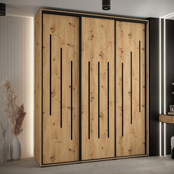 Kast CANNES 8-200 Breedte: 45 cm Korpus: wit Front: artisan eiken Lijst: xwart