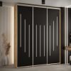 Kast CANNES 8-200 Breedte: 45 cm Korpus: artisan eiken Front: zwart Lijst: zilverkleurig