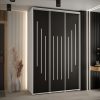 Szafa CANNES 8-160 szerokość 45cm korpus biały Front czarny listwa srebrna