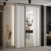 Szafa CANNES 7-150 szerokość 45cm korpus biały Front biały listwa srebrna i lustro