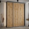 Kast CANNES 8-200 Breedte: 45 cm Korpus: zwart Front: artisan eiken Lijst: zilverkleurig