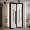 Szafa CANNES 8-130 szerokość 45cm korpus czarny Front biały listwa czarna