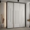 Kast CANNES 8-200 Breedte: 45 cm Korpus: zwart Front: wit Lijst: zilverkleurig