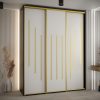 Kast CANNES 8-200 Breedte: 45 cm Korpus: zwart Front: wit Lijst: goudkleurig