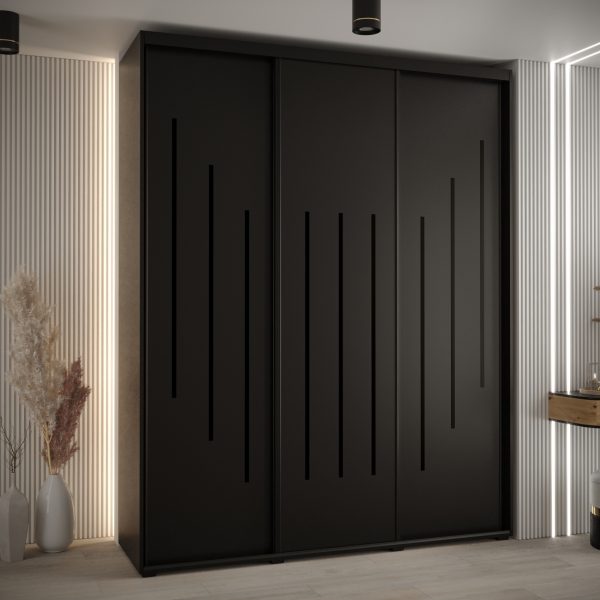 Kast CANNES 8-200 Breedte: 45 cm Korpus: zwart Front: zwart Lijst: zwart