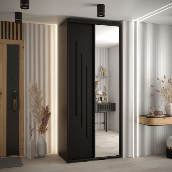 Kast CANNES 9-100 Breedte: 45 cm Korpus: zwart Front: zwart Lijst: zwart