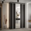 Szafa CANNES 7-150 szerokość 45cm korpus czarny Front czarny listwa srebrna i lustro
