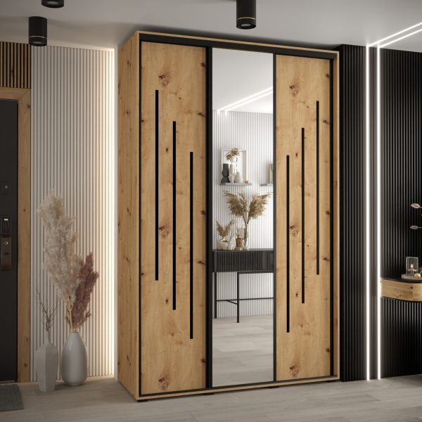 Kast CANNES 9-160 Breedte: 45 cm Korpus: wit Front: artisan eiken Lijst: zwart