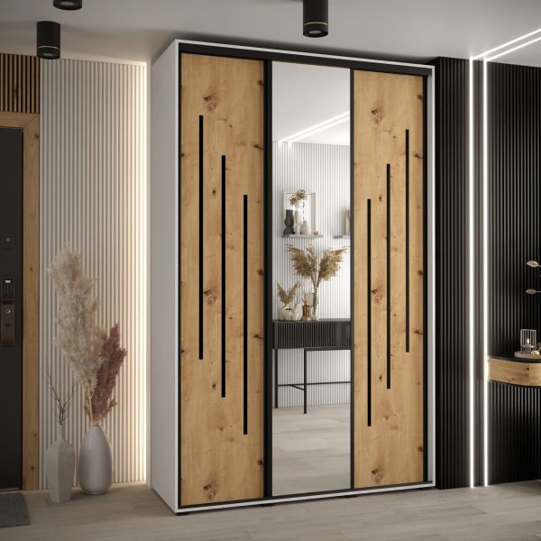 Kast CANNES 9-160 Breedte: 45 cm Korpus: wit Front: artisan eiken Lijst: zwart