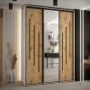 Kast CANNES 9-170 Breedte: 45 cm Korpus: wit Front: artisan eiken Lijst: zwart
