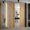 Kast CANNES 9-180 Breedte: 45 cm Korpus: wit Front: artisan eiken Lijst: zilverkleurig