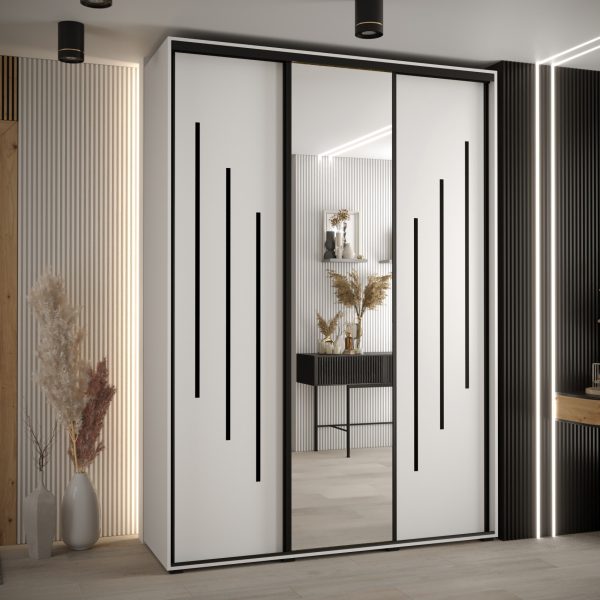 Kast CANNES 9-170 Breedte: 45 cm Korpus: wit Front: wit Lijst: zwart