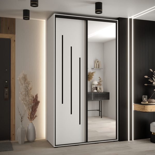 Kast CANNES 9-140 Breedte: 45 cm Korpus: wit Front: wit Lijst: zwart