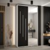 Kast CANNES 9-130 Breedte: 45 cm Korpus: wit Front: zwart Lijst: zilverkleurig