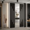 Kast CANNES 9-160 Breedte: 45 cm Korpus: wit Front: zwart Lijst: zilverkleurig