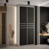 Kast CANNES 10-100 Breedte: 45 cm Korpus: wit Front: zwart Lijst: zilverkleurig