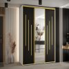 Kast CANNES 9-150 Breedte: 45 cm Korpus: wit Front: zwart Lijst: goudkleurig